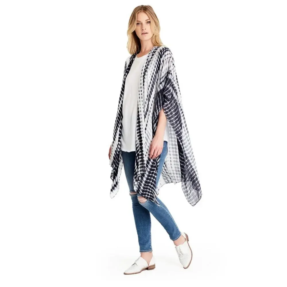 Michael Stars Anthropologie Wrap Scarf Cover-Up Ruana Sarong Tie Dye